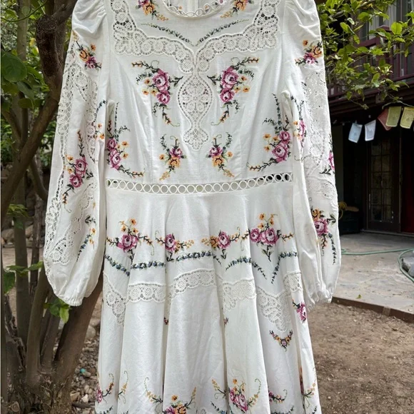 ZIMMERMANN Allia Lace Trimmed Embroidered Dress, Size 2 VGUC - Picture 11 of 13